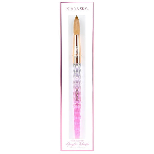Kiara Sky Kolinsky Acrylic Nail Brush #20 - Pure Kolinsky Sable Hair, Pink Crystal Handle, Acetone Resistant, for Acrylic Application, Extensions & 3D Beauty & Personal Care KIARA SKY