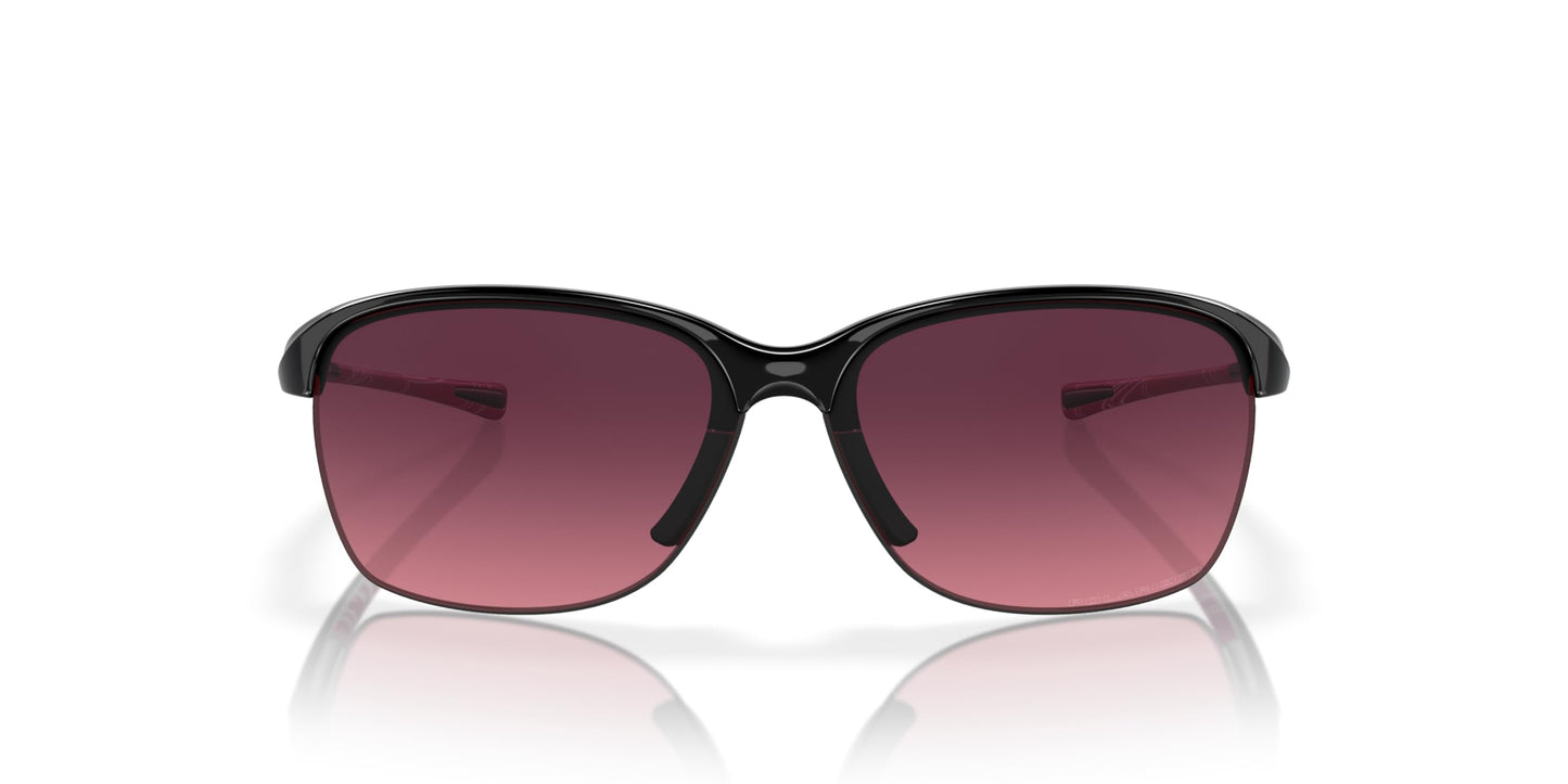 Oakley Womens OO9191 Unstoppable Rectangular Sunglasses, Polished Black/Rose Gradient Polarized, 65 mm
