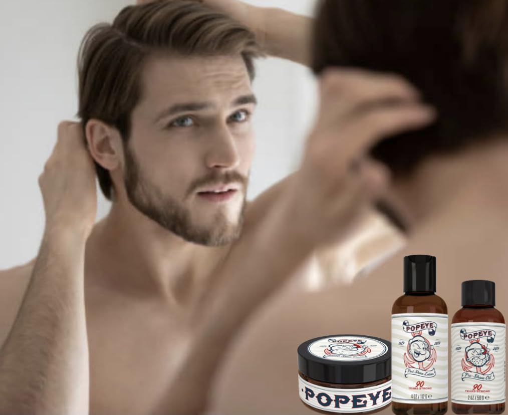 Razor MD Popeye Shaving Co Hair Styling Forming Cream for Men, Medium Hold and Medium Shine Styling Cream, Men's Hair Grooming Products for Short