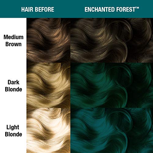 MANIC PANIC Classic Enchanted Forest Semi Permanent Hair Color - Deep Teal Green Hair Dye for Women & Men That Lasts 4-6 Weeks - Vegan, Ammonia