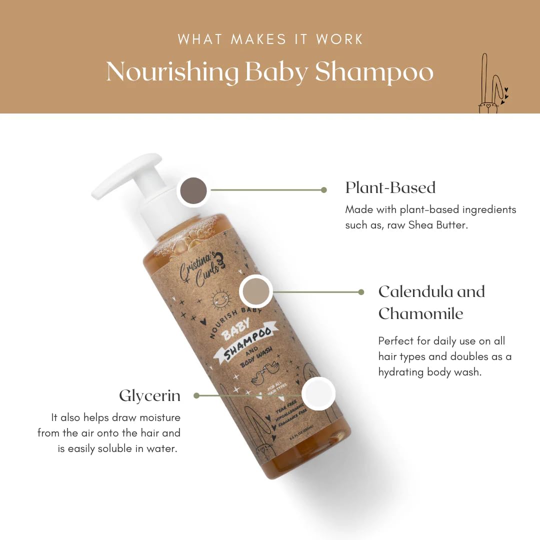 Cristina's Curls Baby Shampoo & Conditioner Set - Gentle Cleanse Plus Soft Detangling