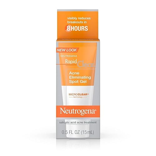 Neutrogena Rapid Clear Acne Eliminating Spot Treatment Gel with Witch Hazel and Salicylic Acid Acne Medicine for Acne-Prone Skin, 0.5 fl. oz (Pack