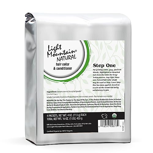Light Mountain Natural Color the Gray Step 1 - Bulk 1 Pound Powder for Covering White, Gray, or Platinum Blond Hair, 16 Oz