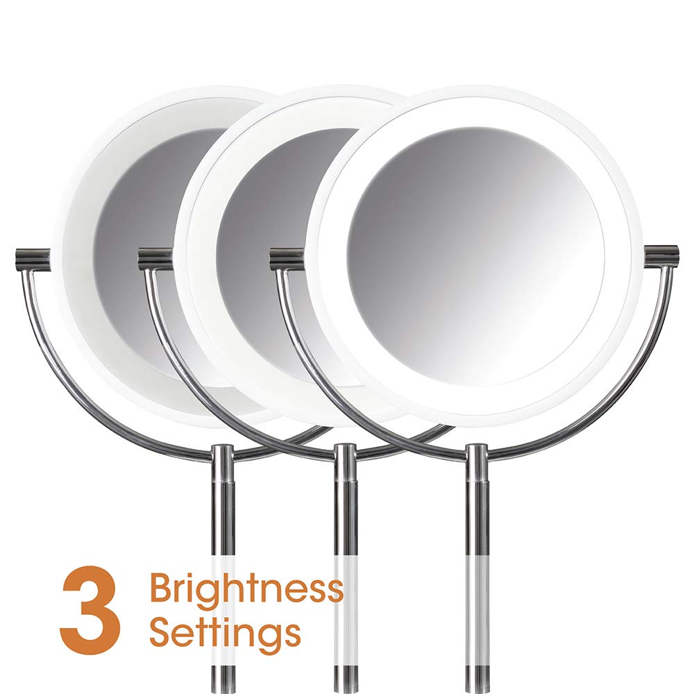 Ottlite Wireless Charging LED Makeup Mirror - Illuminated Magnifying Light with USB Port