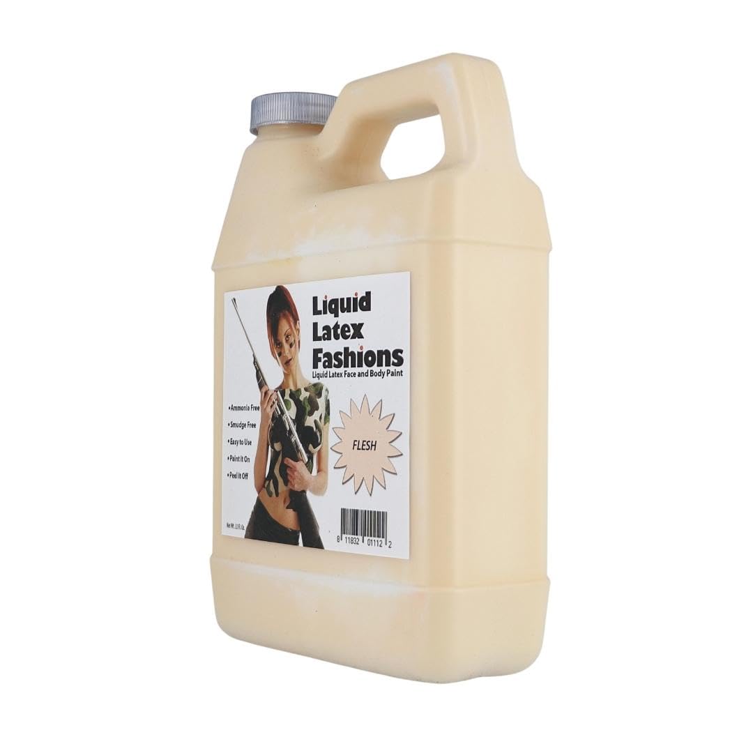 Flesh 32 Fl Oz - Liquid Latex Face and Body Paint, Ammonia Free No Odor, Arts and Crafts Paint for Halloween Zombie Cosplay!