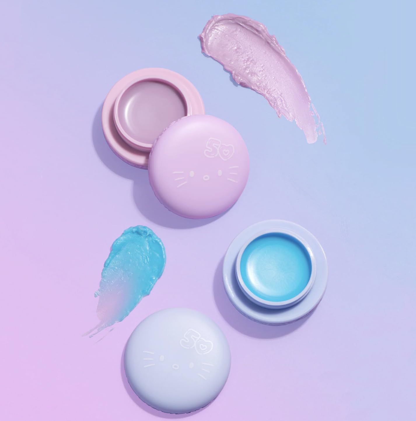 The Crème Shop x Hello Kitty Plumping Moisturizing Macaron Lip Balm, Hydrating Korean Lip Balm, 50th Year Anniversary Limited Edition Duo Lip