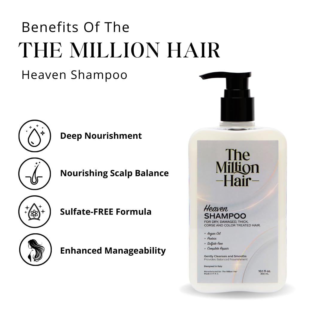 Heaven- Shampoo & Conditioner Set By The Million Hair, 10.1 Fl Oz (Pack of 2), White