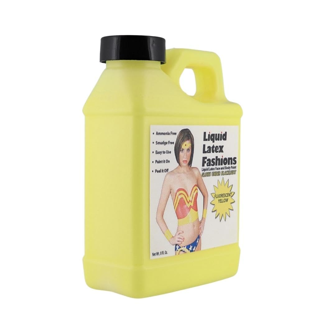 Fluorescent Yellow 8oz Liquid Latex - UV Black Light Body Paint