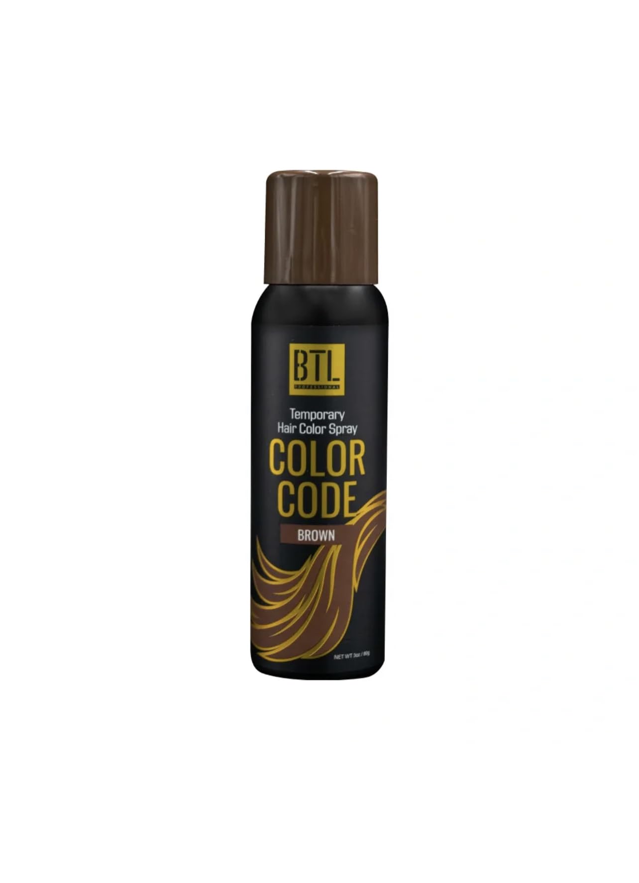BTL Professional BTL Color Code Temporary Hair Color Spray-On! Vibrant & Easy to Wash | Fast Drying (3oz/80g) (Brown, 3oz/80g)