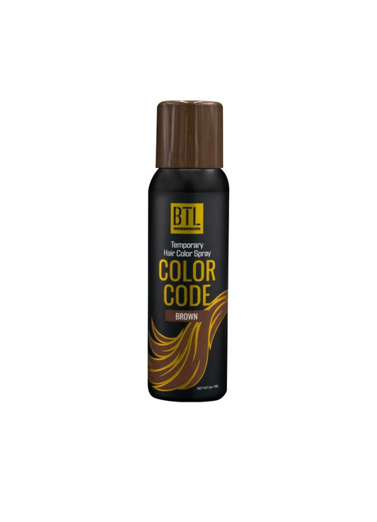 BTL Professional BTL Color Code Temporary Hair Color Spray-On! Vibrant & Easy to Wash | Fast Drying (3oz/80g) (Brown, 3oz/80g)