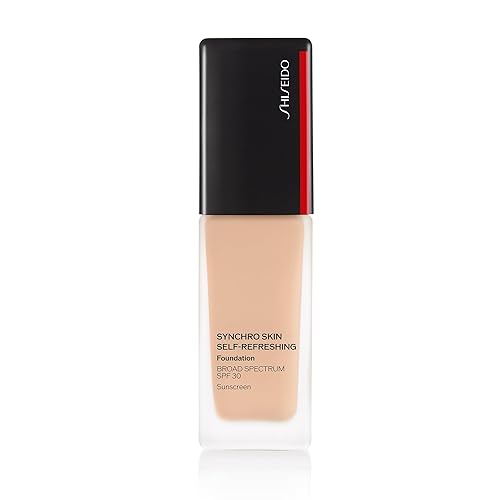 Shiseido Synchro Skin Self-Refreshing Foundation SPF 30, Linen 220 - Medium-to-Full Buildable Coverage - Natural Finish, 24-Hour Wear - Water Resistant & Non-Comedogenic - 30 mL