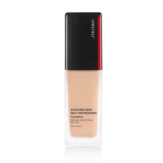 Shiseido Synchro Skin Self-Refreshing Foundation SPF 30, Linen 220 - Medium-to-Full Buildable Coverage - Natural Finish, 24-Hour Wear - Water Resistant & Non-Comedogenic - 30 mL