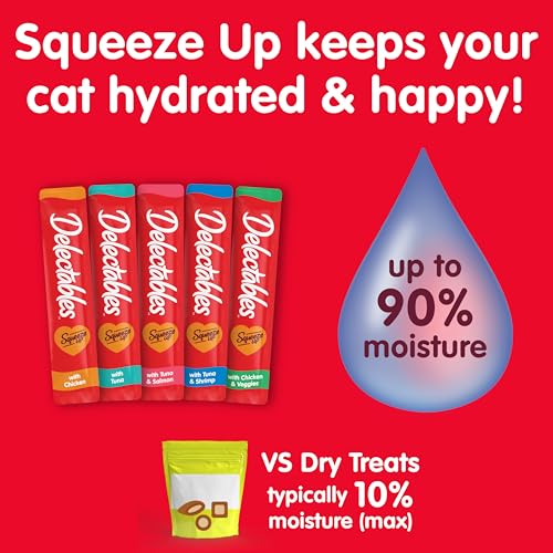 Delectables Squeeze Up Catnip Variety Pack – Creamy Lickable Cat Treats, Grain-Free, No Fillers or Preservatives – 20 Tubes, 0.5oz Each