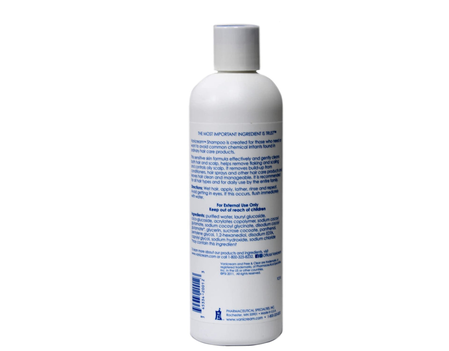 Vanicream Shampoo for Sensitive Skin, Dermatologist Tested, Free of Dyes, Fragrance, Parabens and Formaldehyde Releasers, Sulfate-Free, 12 fl oz (Pack