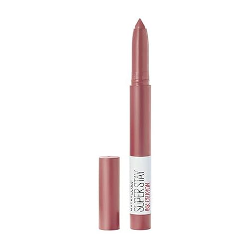 Maybelline Super Stay Ink Crayon Lipstick Makeup, Precision Tip Matte Lip Crayon with Built-in Sharpener, Longwear Up To 8Hrs, Lead The Way, Pink