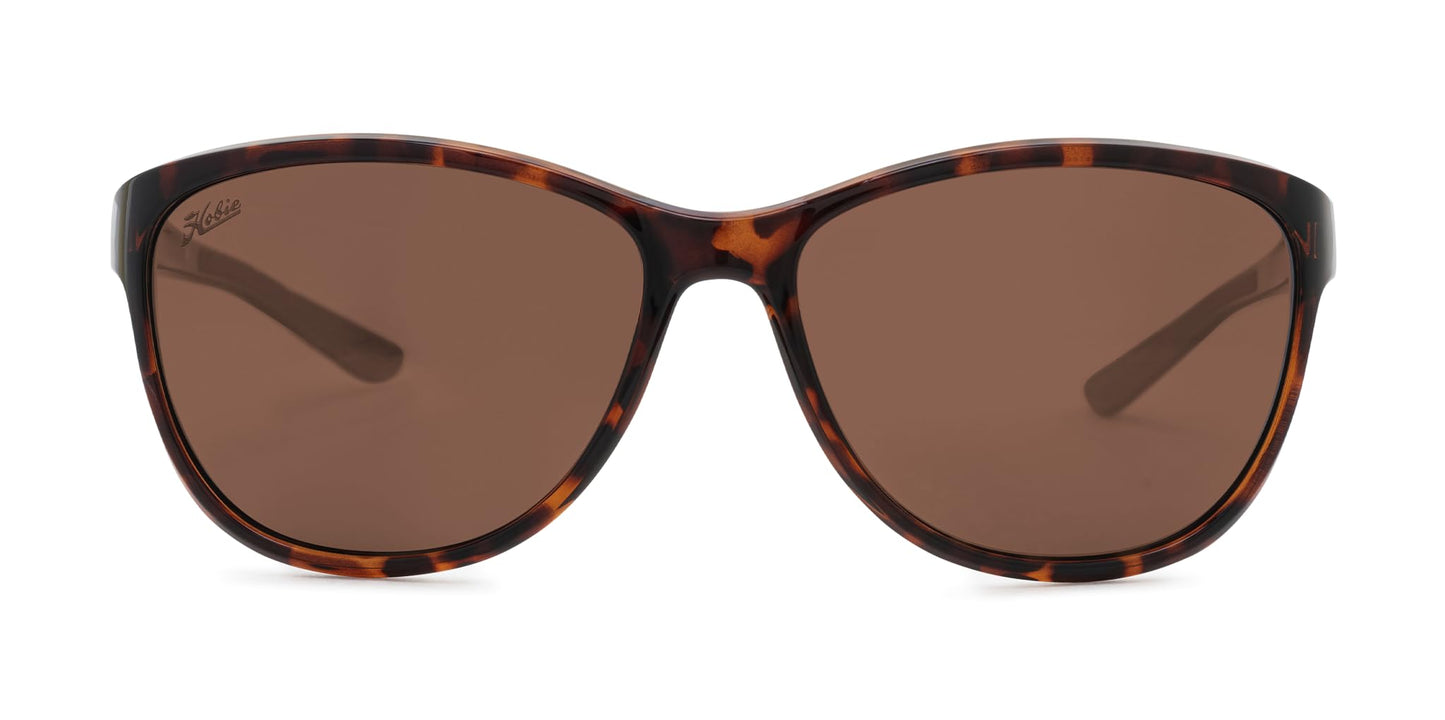 Hobie Mya Polarized Sunglasses for Women - Hydroclean Polarized and Megol Rubber Temple Grips, UV Protection - Sun Glasses for Women - Shiny Tortoise