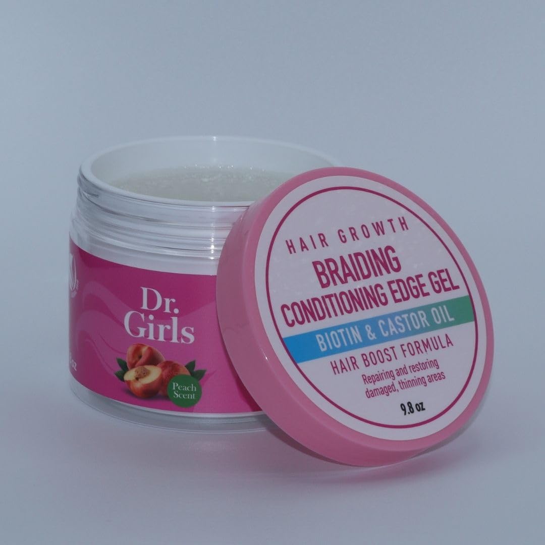 Dr Girls Super Grow Loc & Twists Braiding Conditioning Gel/9.8oz/ Extra Mega Hold (Peach)