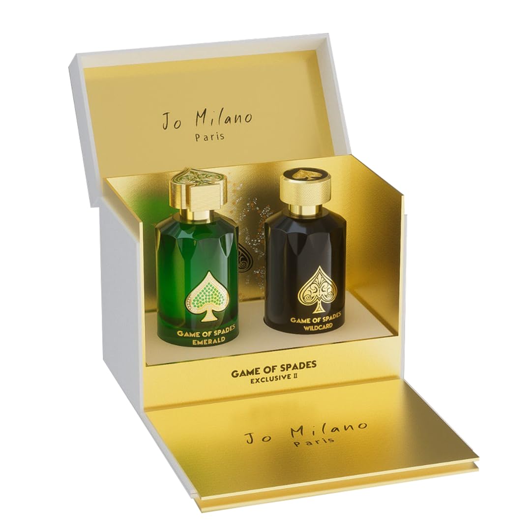 Jo Milano EXCLUSIVE 2 GIFT SET Paris Game of Spades EXCLUSIVE-2 SET Emerald and Wildcard Parfum 3.4 oz/100ml spray for Unisex ((FRAGRANCE EXPERT'S