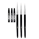 FULINJOY Nail Art Liner Brushes, 7mm/9mm/11mm UV Gel Painting Nail Art Design Brush Metal Handle Nail Drawing Pens (3PCS, Black)