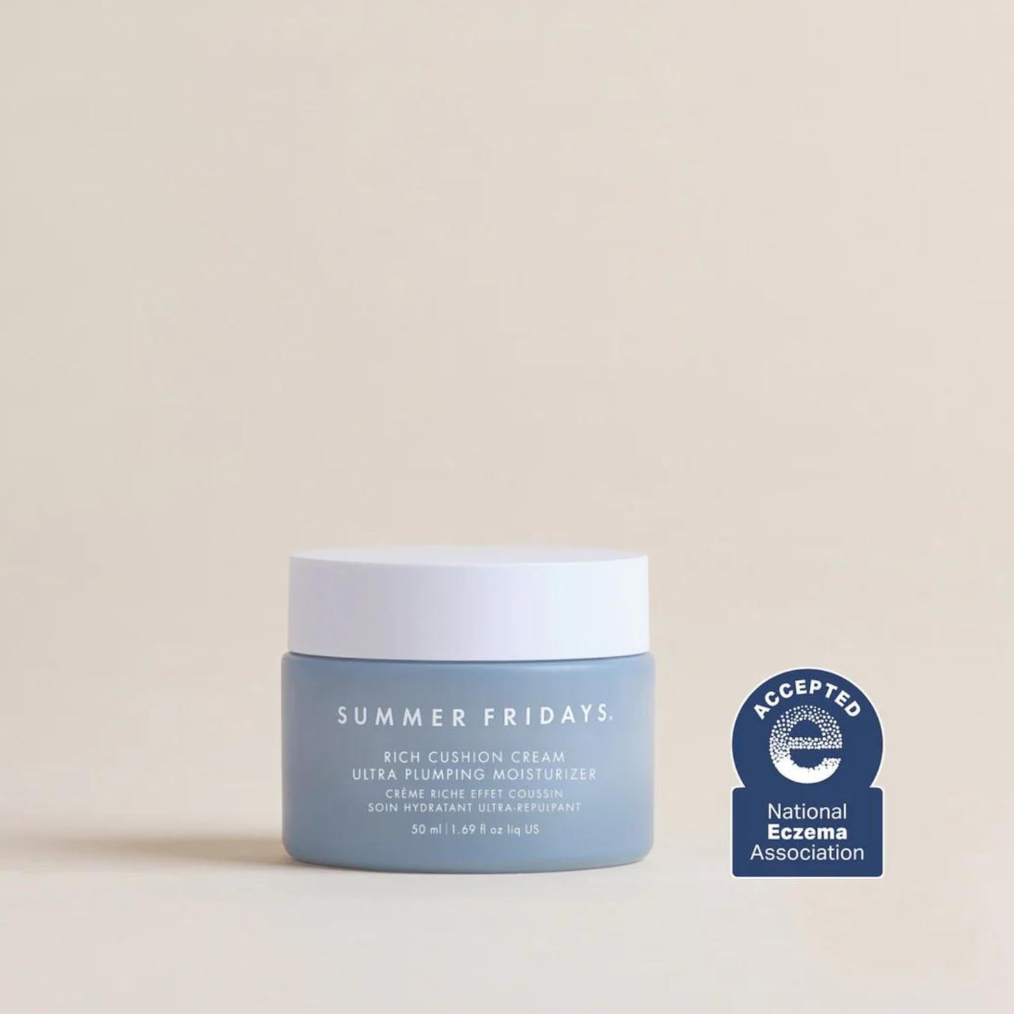 Summer Fridays Rich Cushion Face Cream - Ultra Plumping Barrier Repair Cream + Makeup Primer - Infuses Skin with Rich Hydration from Glycerin +