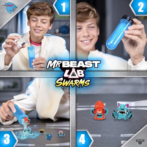 MrBeast Lab Swarms Lab Pack – Add Water to Reveal 5 Collectible 1" Figures, 100+ to Collect, Includes Chance at Limited Hyperchrome Panther