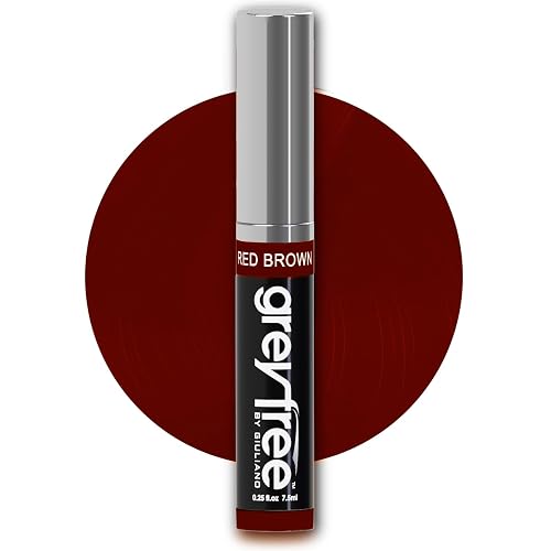 Greyfree Hair Mascara Root Touch-Up for Gray Hair | Precision Hairline Concealer for Brows & Beard (RED BROWN)