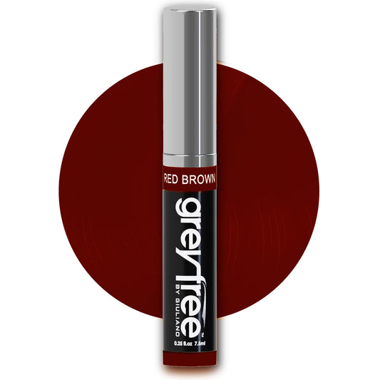 Greyfree Hair Mascara Root Touch-Up for Gray Hair | Precision Hairline Concealer for Brows & Beard (RED BROWN)