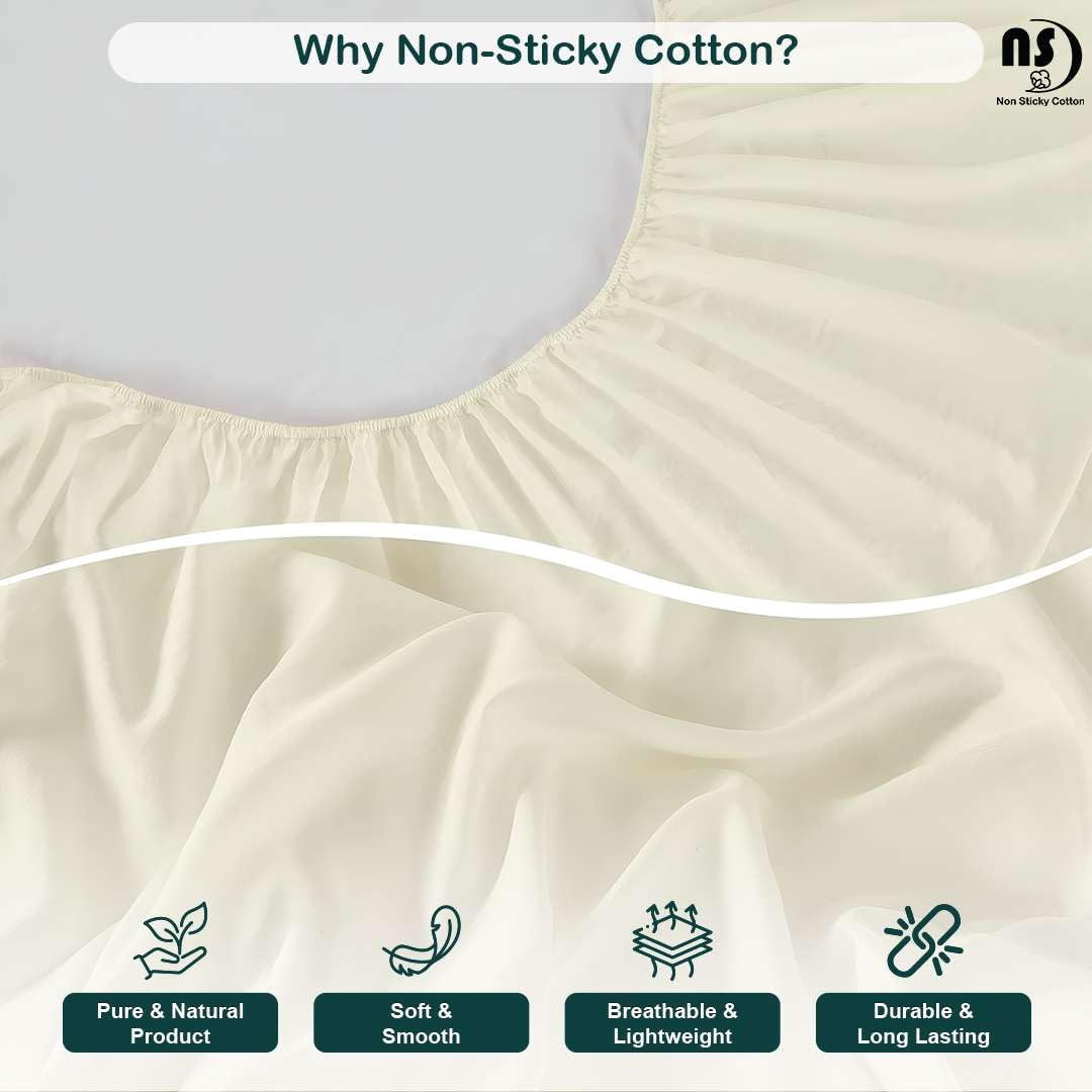 4 Piece Premium Sheet Set Cotton Full, 100% Egyptian Cotton, 12 Inch Deep Pocket of Cotton Sheets, Ivory Solid