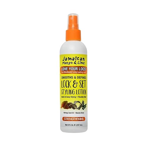Jamaican Mango & Lime Love Your Locs Lock & Set Styling Lotion - Long-Lasting Hold & Shine for Locs, Braids, Twists & Natural Hair - Flake-Free