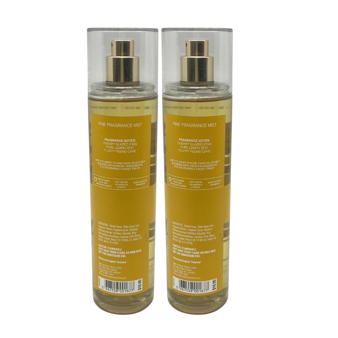 Bath & Body Works Iced Lemon Pound Cake Fine Fragrance Mist - Pack of 2