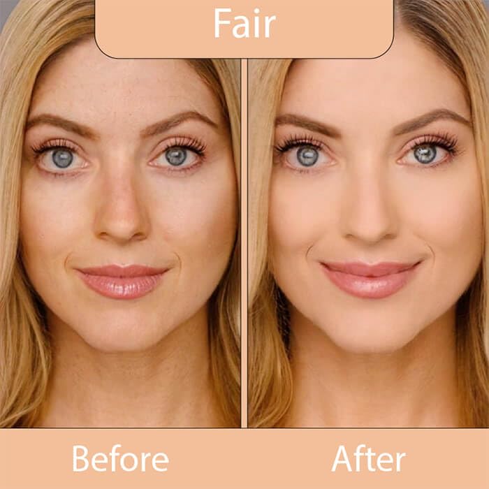 LUMINESS Airbrush Spray Silk Foundation Starter Kit - Fair - Foundation, Primer & Dual-Sided Angled Buffing Brush - Medium, Buildable Coverage