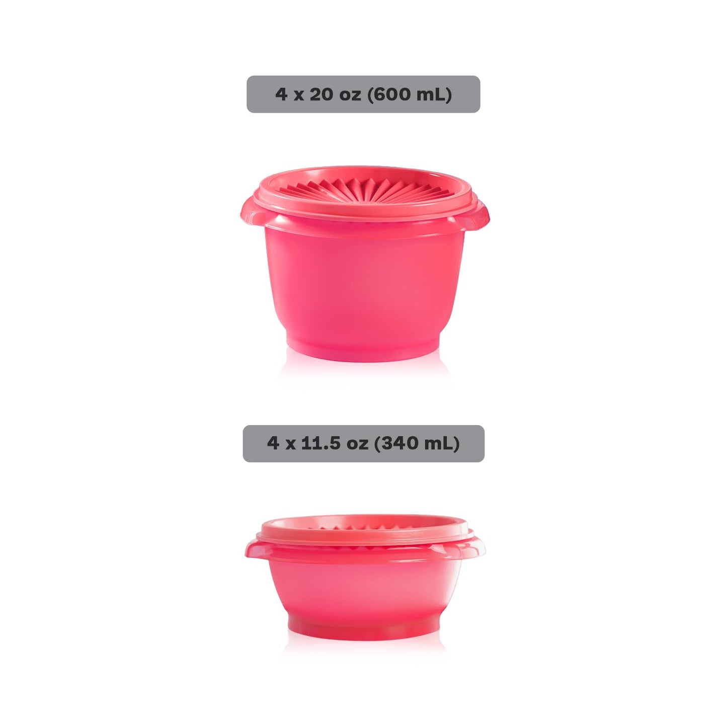 Tupperware Heritage Collection, New 16 Piece Food Storage Container Set in Vintage Pink, Dishwasher Safe and BPA Free (8 containers, 8 lids)