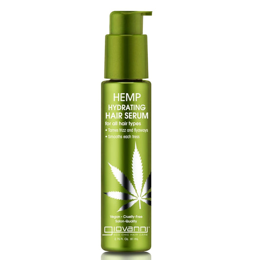 GIOVANNI Hemp Hydrating Hair Serum - Hemp Seed Oil, Aloe Vera, Frankincense Helps Stimulate Moisturize & Revitalize Damaged Hair, No Parabens, Color