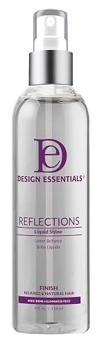 Design Essentials Reflections Liquid Shine, Lightweight Hair Polish Spray for Frizz Control, Thermal Protection & Shine, Alcohol-Free, 4 oz