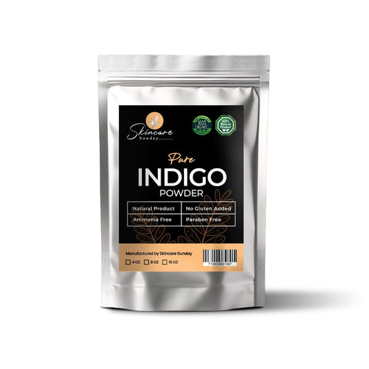 Skincare Sunday Pure Indigo Powder - 100% Organic & Natural Hair Colorant | Ammonia Free, Paraben Free, Gluten Free (8 Oz)