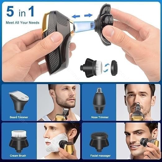 YREAJZVS Electric Razor for Men, 5 in 1 Shaver for Men Electric Shaver Powerful Bald Head Shaver Beard Shaving Machine for Men Razor Husband Boyfriend Beauty and Personal Care YREAJZVS