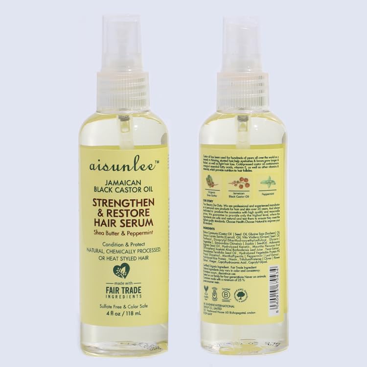 Premium Jamaican Black Castor Oil 4-in-1 Hair Repair Set - Sulfate-Free Shampoo, Conditioner, Leave-In & Serum - Deep Moisture & Strength for Curly