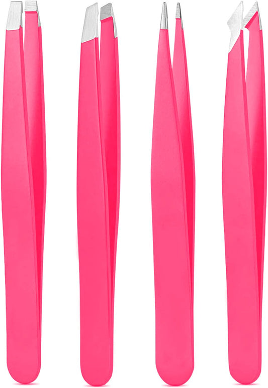 Tweezers Set, High Precision Stainless Steel Eyebrow Tweezers for Facial Hair, Inward Growing Hair and Splinter Remover Kit, Suitable for Women