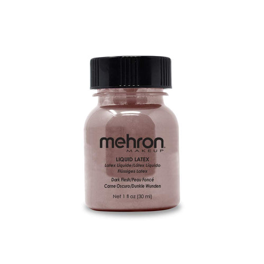 Mehron Makeup Liquid Latex | SFX Makeup | Halloween | Latex Glue for Skin | Prosthetic Glue 1 fl oz (30 ml) (Dark Flesh) Beauty & Personal Care Mehron