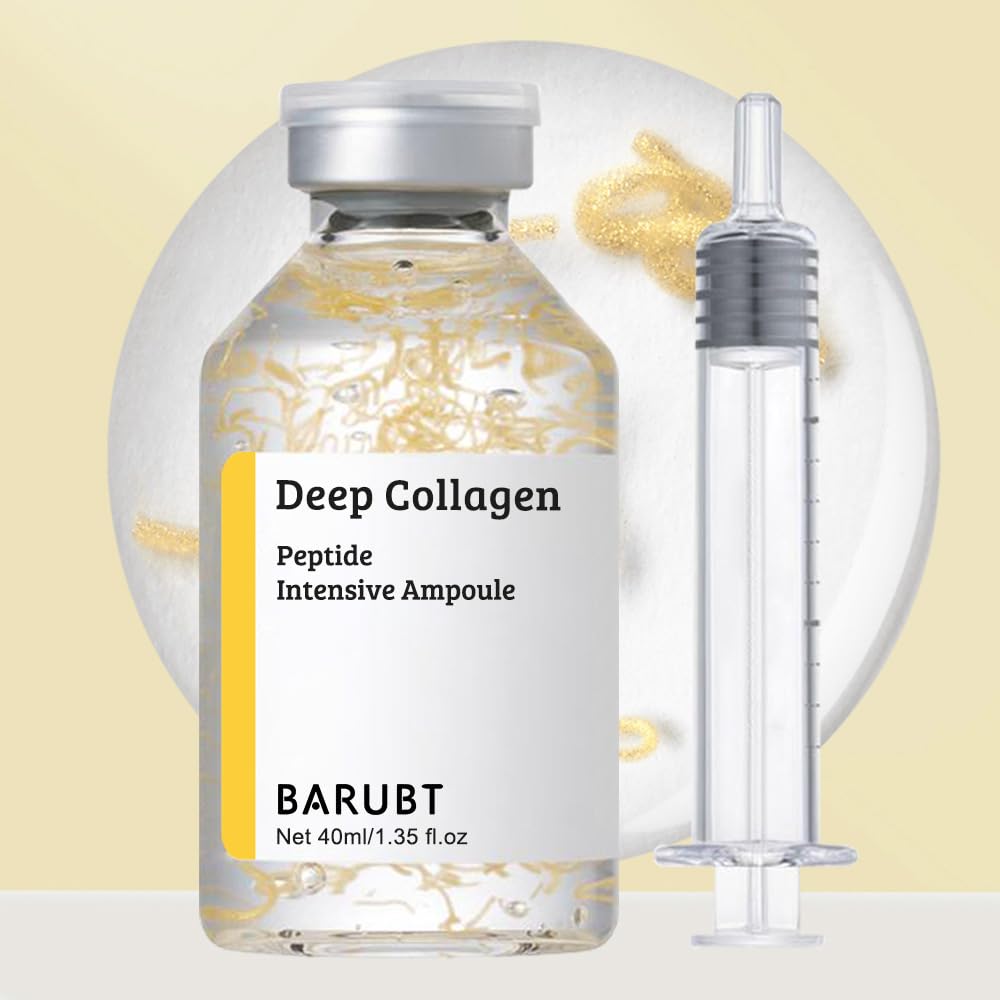 BARUBT Deep Collagen Peptide Intensive Ampoule, Korean Anti-Aging Facial Serum for Face Tightening, Lifting, Smoothing, Hydrating, 40ml, 2 Pack
