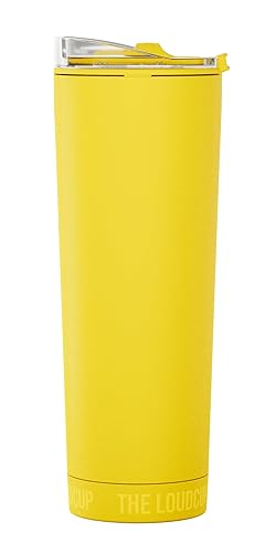 The LoudCup - 23oz Reusable Tumbler & Stadium Horn with Slide-Close Lid (Sunshine Yellow) | Sports Fan Cup, Football & Soccer Match Day Noise Maker