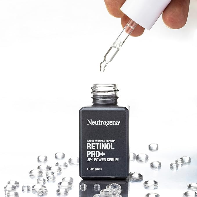 Neutrogena Rapid Wrinkle Repair Retinol Pro+.5% Power Facial Serum, Gentle Anti-Aging Face Serum with.5% Pure Retinol & Nourishing Emollients
