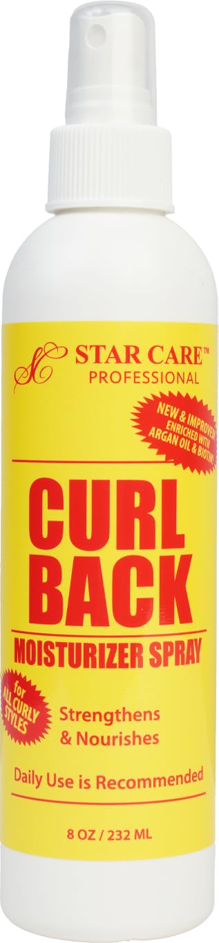 STAR CARE Curl Back Moisturizer Spray - Argan Oil & Biotin Strengthening & Nourishing Hair Mist for Braids, Locks, Afros & Curly Hair Lightweight