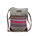 Myra Bag Simple Sober Aztec Purse for Women - Small Canvas Crossbody Bag with Real Leather Detailing, Boho Handbags for Women, Cute Western Purse…