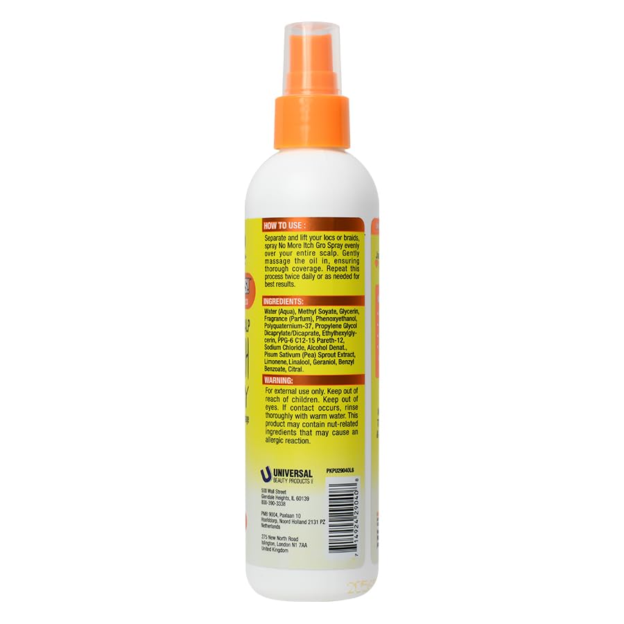 Jamaican Mango & Lime No More Itch Spray - Soothing Scalp Regular Relief for Locs, Braids, Twists & Protective Styles - 8 oz (Pack of 1)