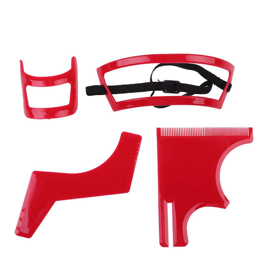 Jeorywoet Beard Shaping Tool Kit Neckline Shaving Template Guide Set for Men Hair Styling Red, Beard Trimmer Template Guide, STANDARD Beauty and Personal Care Jeorywoet