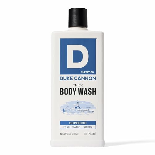 Duke Cannon Supply Co. Thick High Viscosity Body Wash - 3X Thicker, Cleansing Shower and Bath Gel, Mineral-Enriched for Men - Men’s Body Scrub