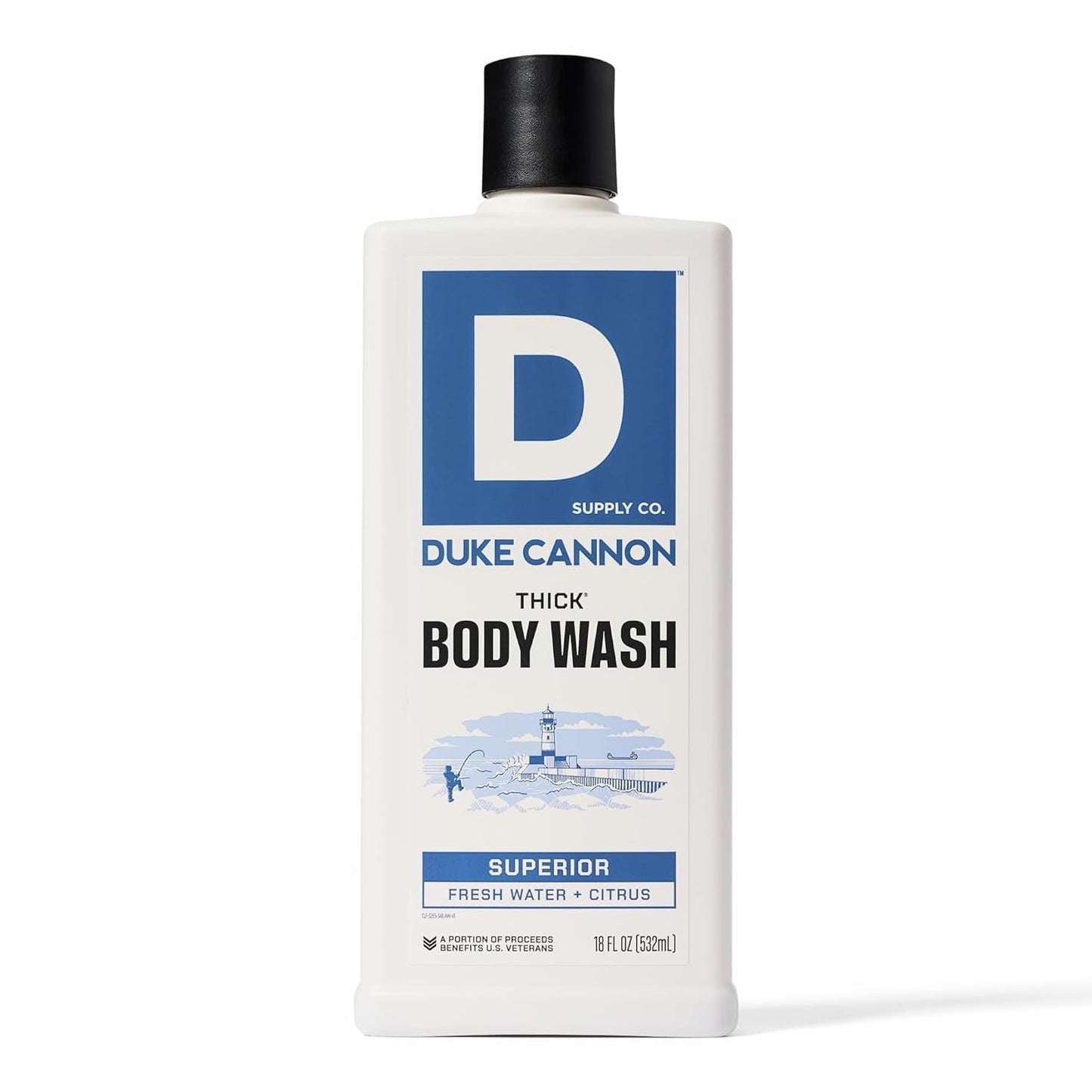 Duke Cannon Supply Co. Thick High Viscosity Body Wash - 3X Thicker, Cleansing Shower and Bath Gel, Mineral-Enriched for Men - Men’s Body Scrub