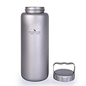 iBasingo 1050ml/35.5 oz Titanium Water Bottle with Handle Outdoor Leak-Proof Wide Mouth Sport Drinking Bottle Camping Tea Coffee Canteen Kettle…