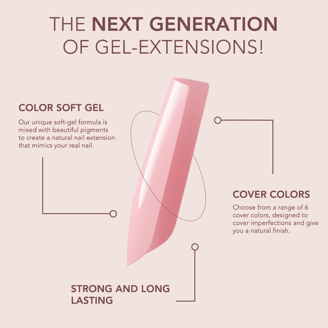 Kiara Sky Professional Nails *NEW* Cover Gelly Tip Case Soft Gel Nail Extensions (Coffin Medium - One of a kind) Beauty & Personal Care KIARA SKY